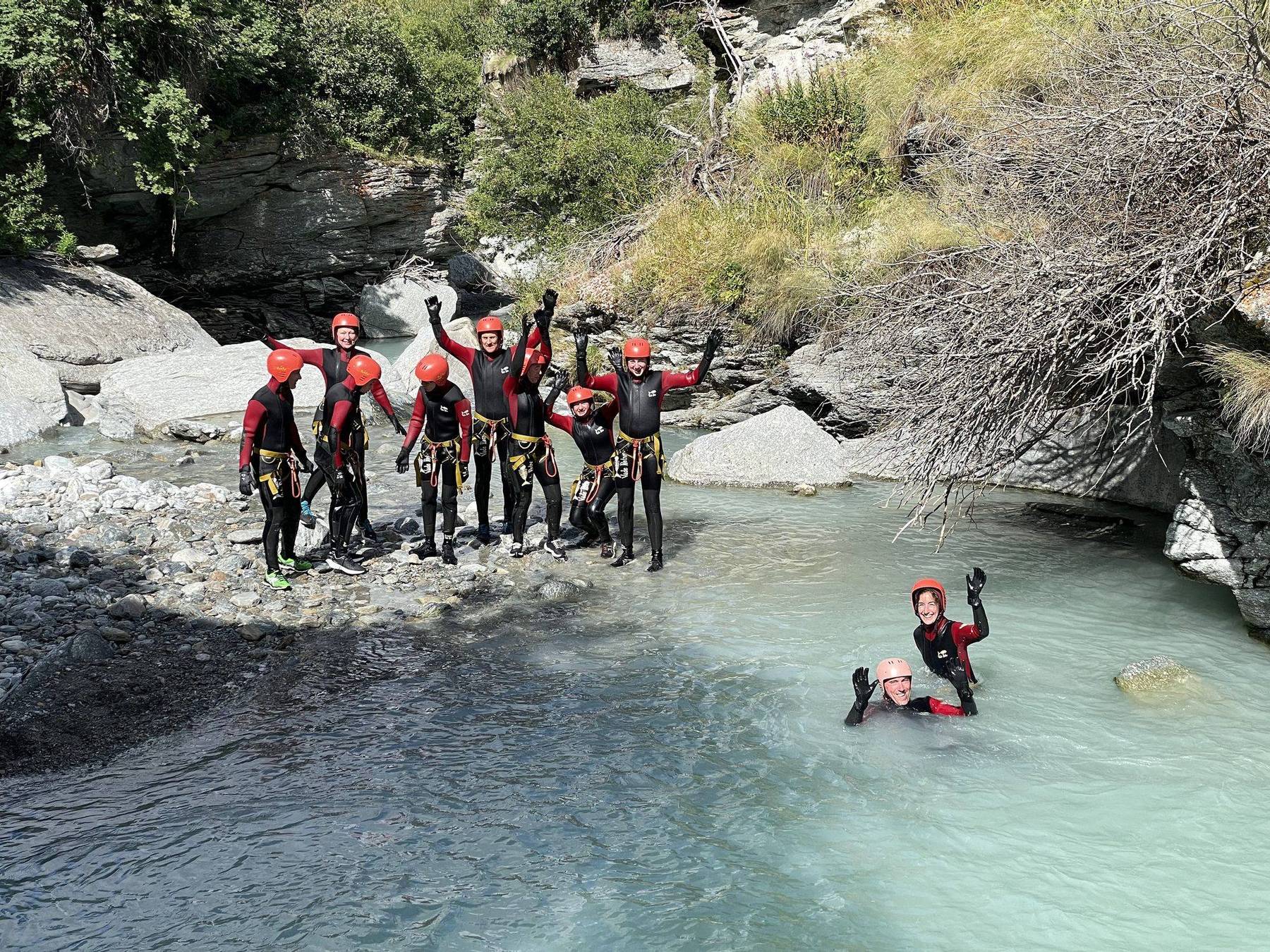 Détente dans les vasques en fin de descente